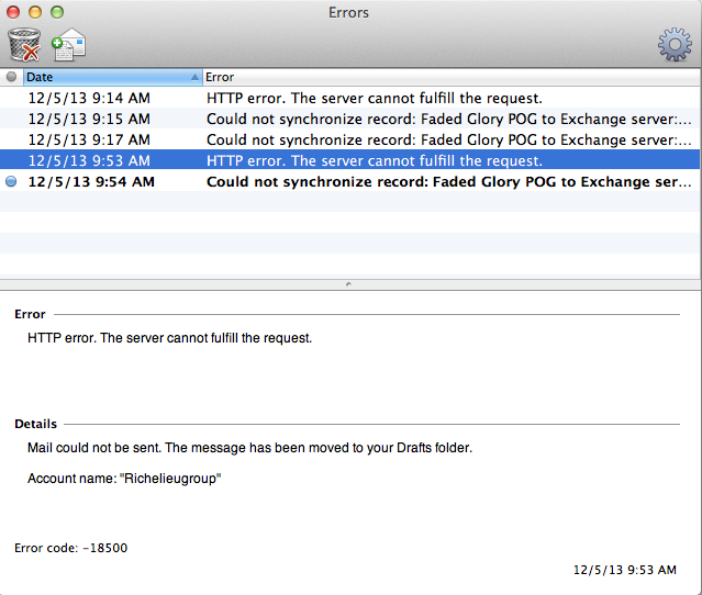 outlook for mac not syncing exchange rules